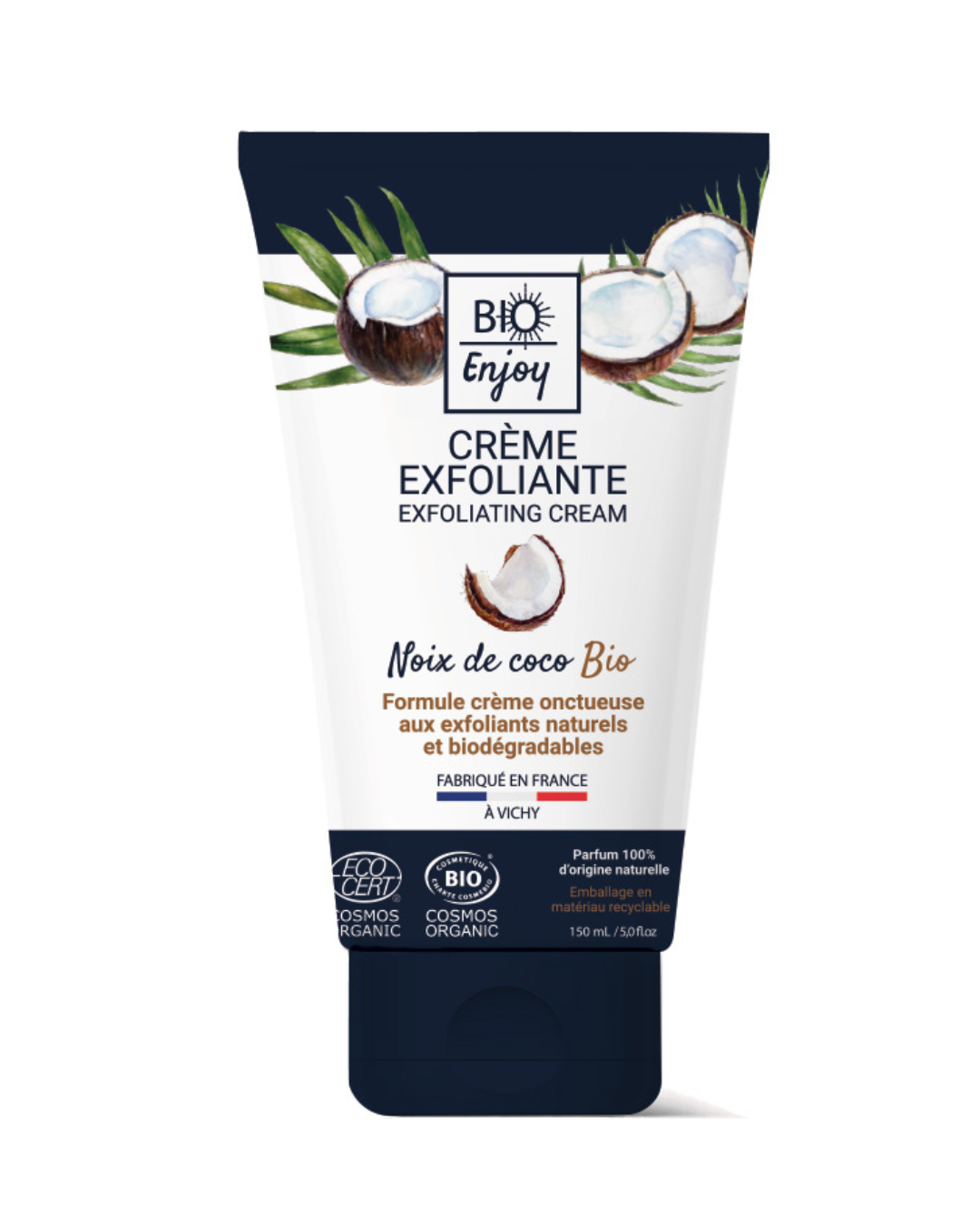 Crème exfoliante corps Noix de coco Bio Cosmos Organic - BIO Enjoy 150mL