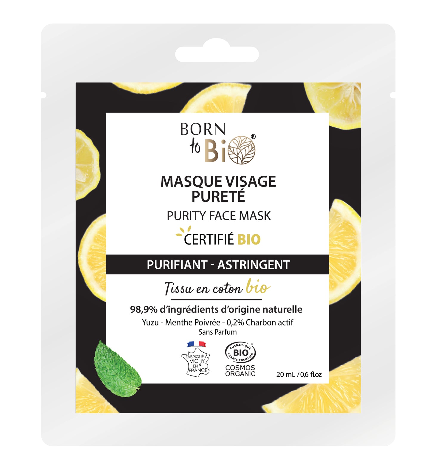 Pureté face mask in cotton - Certified Organic