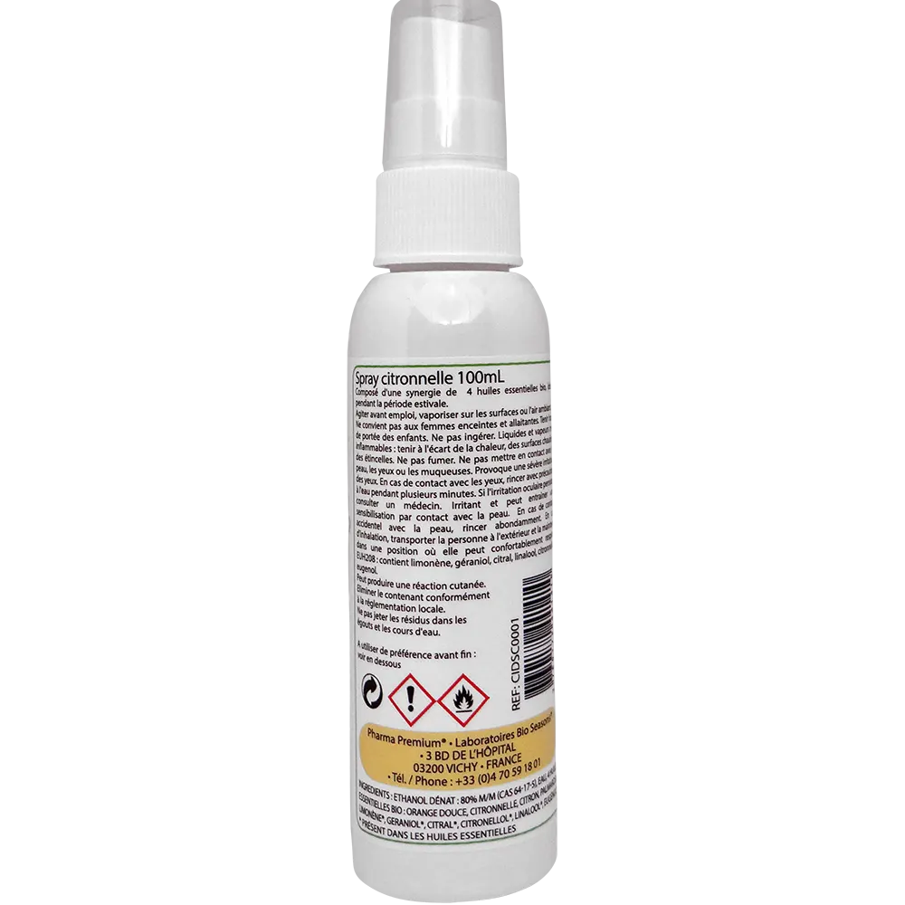 Spray Citronnelle 4 huiles essentielles Bio 100m