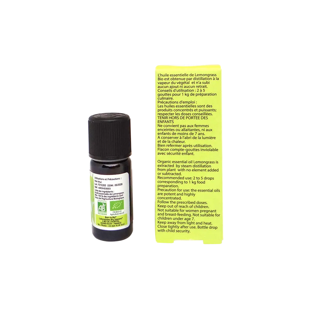 Huile essentielle Lemongrass Bio 10 mL