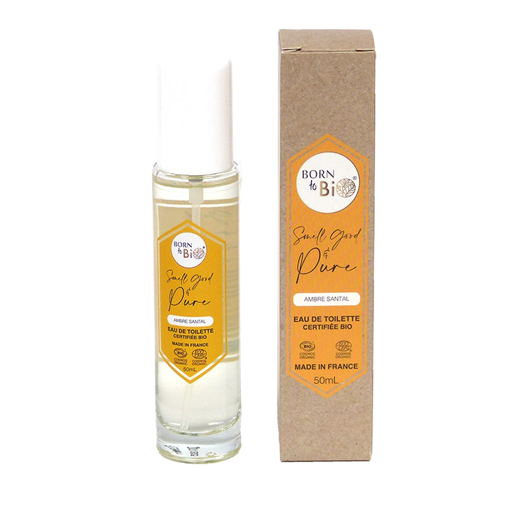 Découvrez notre parfum certifié bio Ambre Santal, un mélange envoûtant de notes ambrées et boisées pour un sillage chaleureux et raffiné, parfait pour un moment de sophistication naturelle.