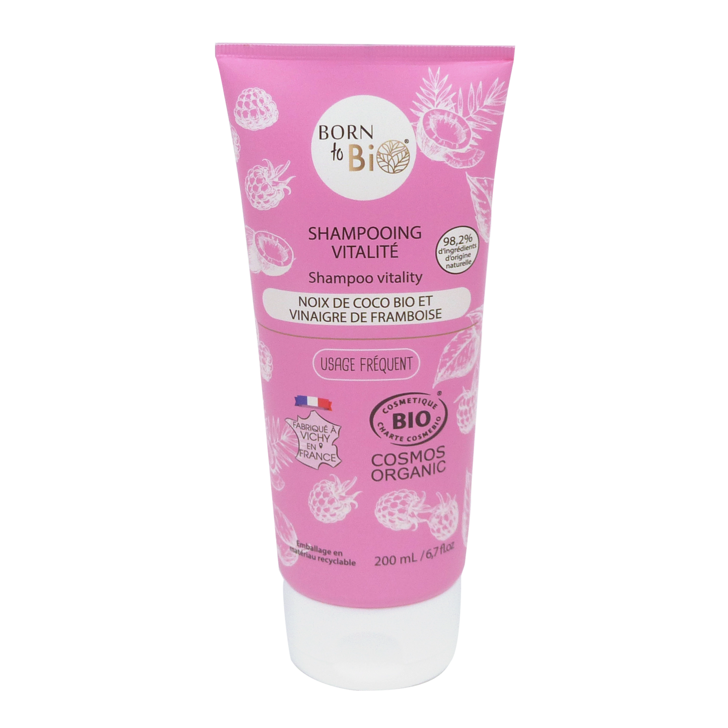 Coconut shampoo and raspberry vinegar - Certified organic