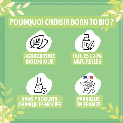 Huile essentielle de Ravintsara bio, au parfum frais et camphré, obtenue par distillation à la vapeur des feuilles. 