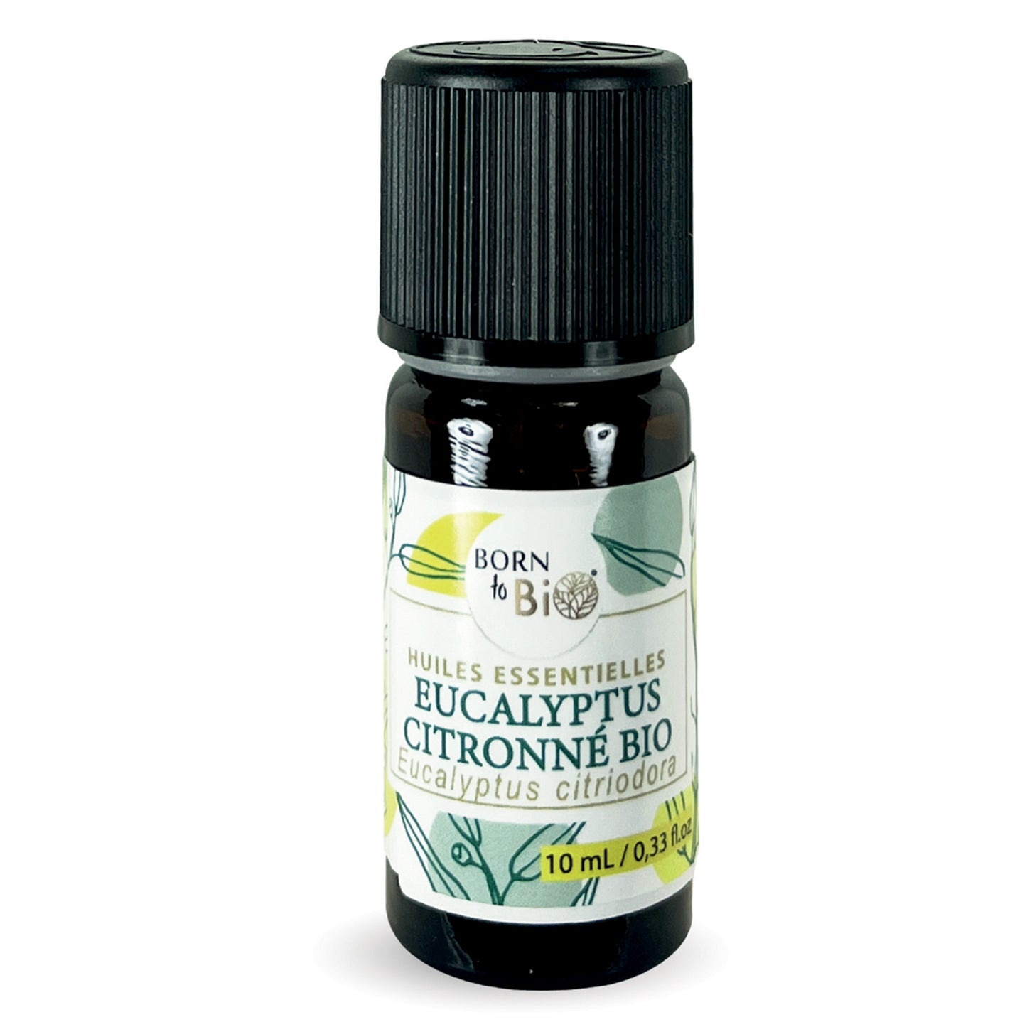 Huile essentielle d’Eucalyptus citronné Bio, fraîche et citronnée, obtenue par distillation à la vapeur des feuilles.