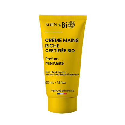 Crème Mains Riche Miel Karité - Certifiée Bio