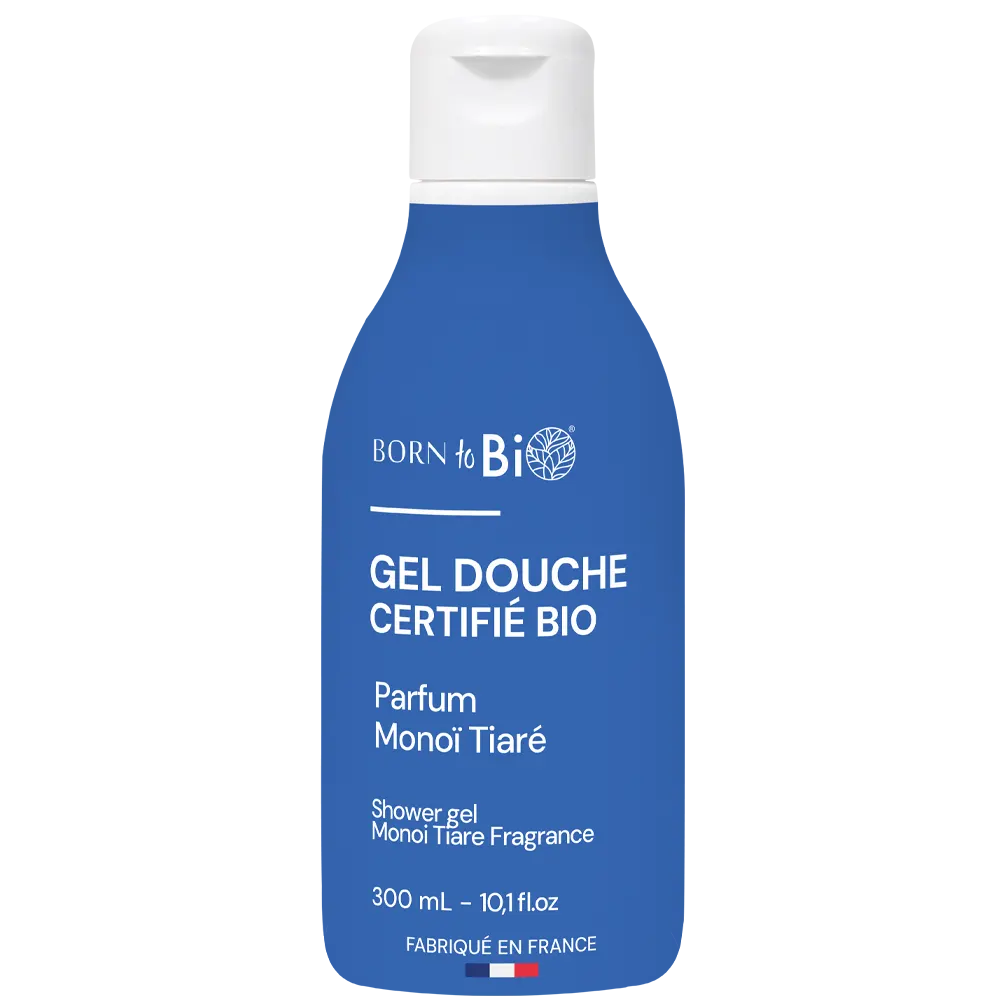 Un gel douche Certifié Bio au parfum solaire de monoï et fleur de tiaré, qui invite au voyage dès les premiers instants.