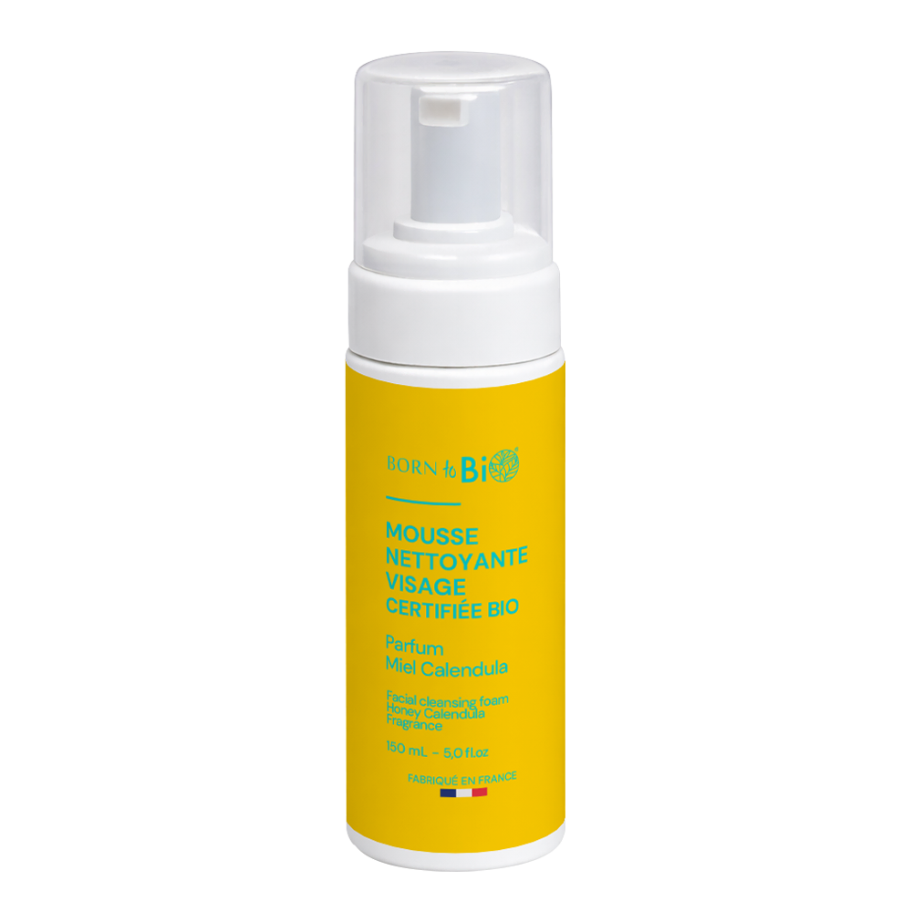 Mousse Nettoyante Visage Miel Calendula - Certifiée Bio