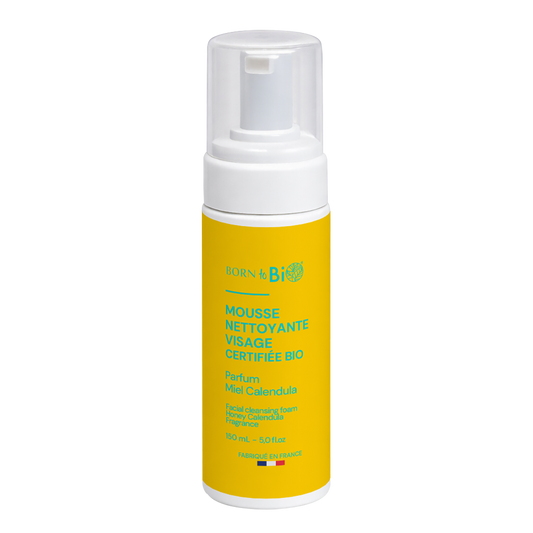 Mousse Nettoyante Visage Miel Calendula - Certifiée Bio