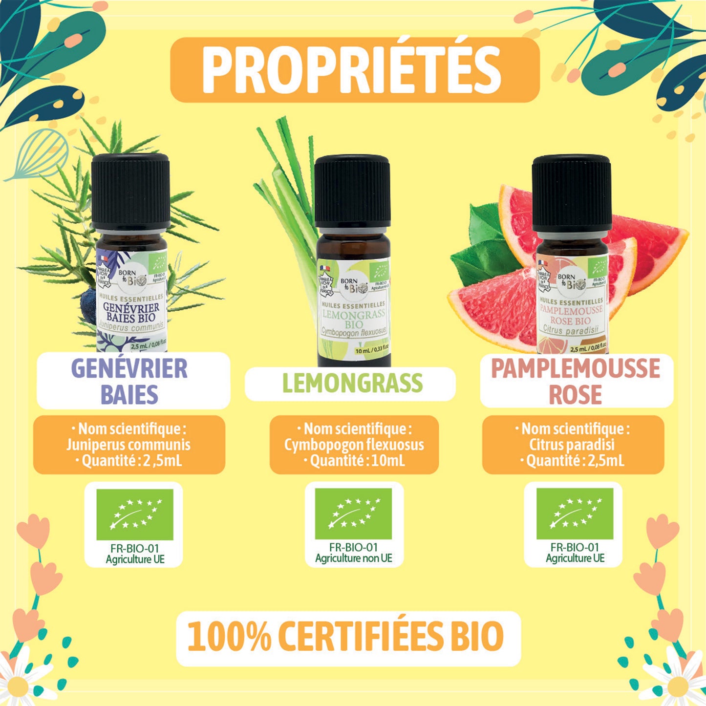 Ce coffret d’huiles essentielles bio combine le Genévrier, le Lemongrass et le Pamplemousse Rose pour aider à raffermir et tonifier naturellement.