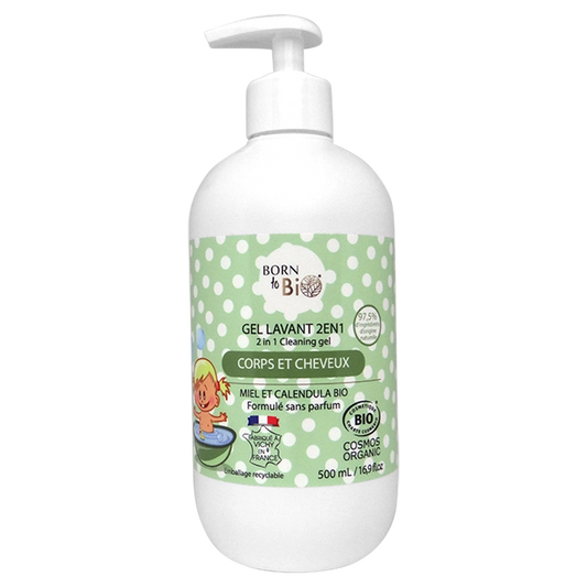2 in 1 Cleansing Gel for Baby 500mL - Certified organic