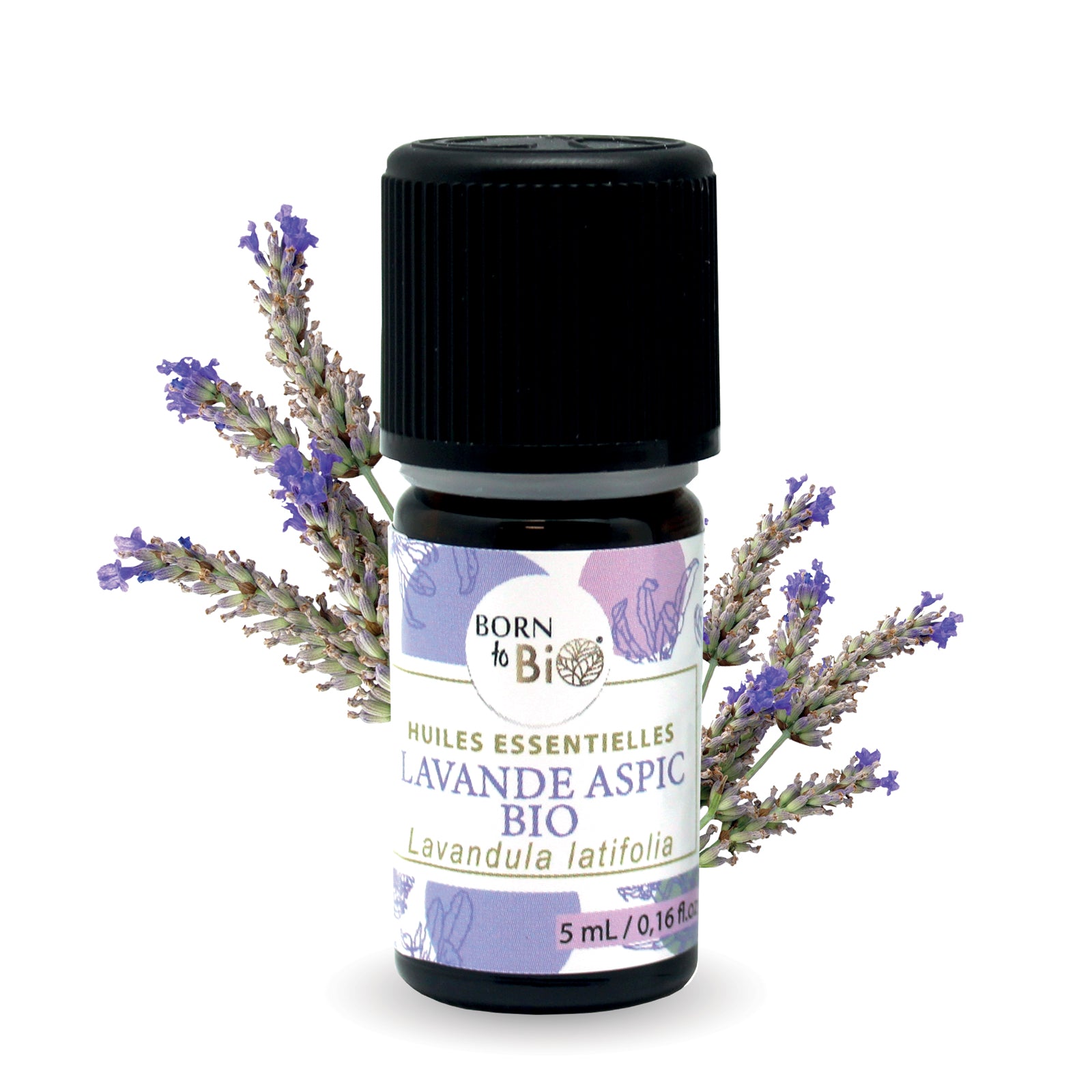 Huile essentielle de Lavande aspic bio, au parfum camphré et floral, obtenue par distillation des sommités fleuries.