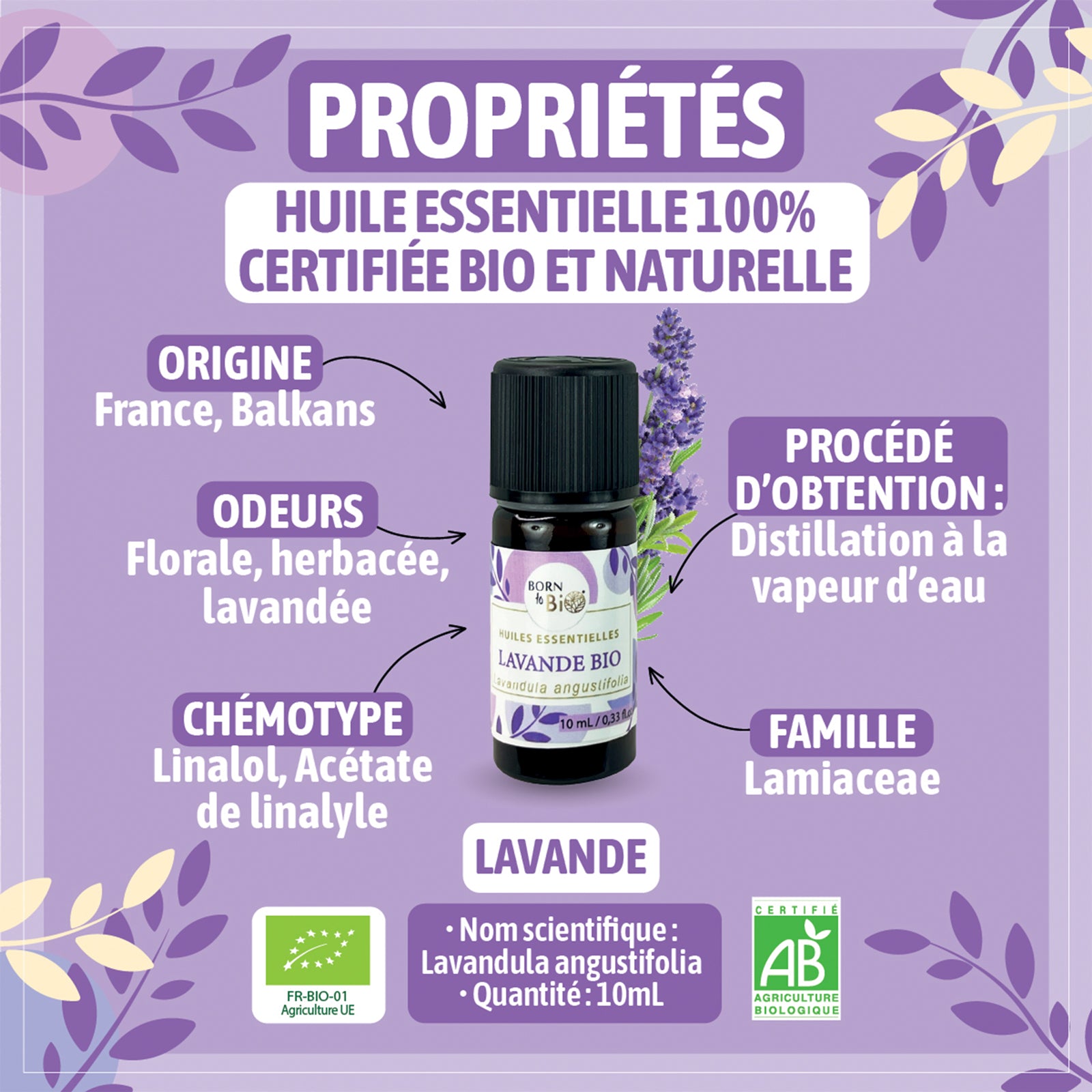 Huile essentielle de lavande bio en application dans un diffuseur, démontrant son utilisation pour créer une atmosphère sereine et relaxante à la maison.