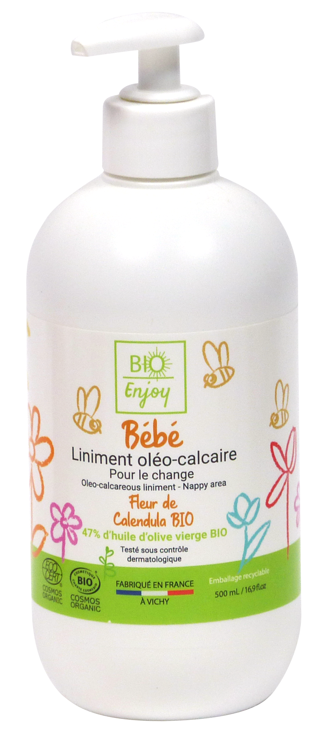 Liniment oléo-calcaire  Bébé Cosmos Organic  - BIO Enjoy 500mL