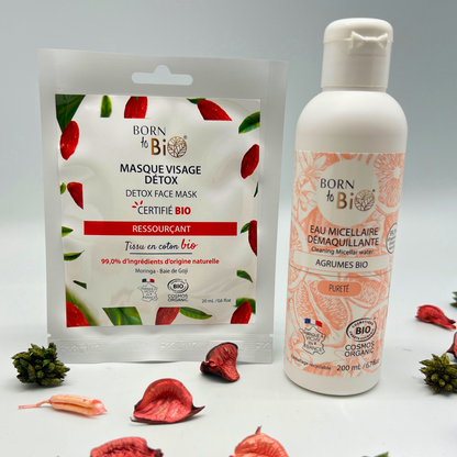 Masque visage Détox en coton - Certifié Bio