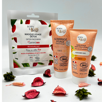 Masque visage Détox en coton - Certifié Bio