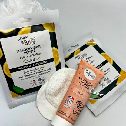 Masque visage Pureté en coton - Certifié Bio