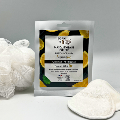Masque visage Pureté en coton - Certifié Bio