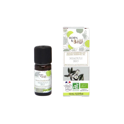 Huile essentielle de Niaouli bio, au parfum frais et camphré, obtenue par distillation à la vapeur des feuilles.