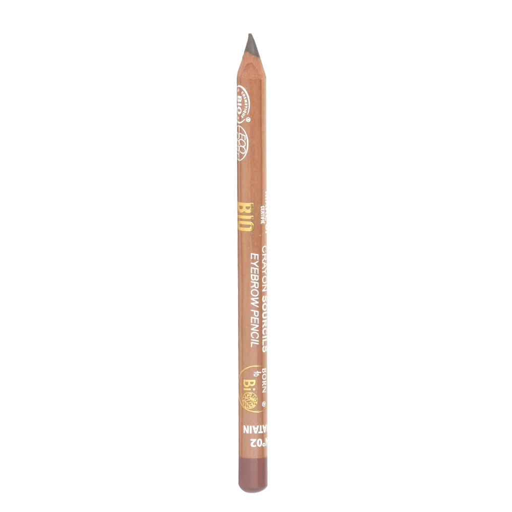 Crayon à Sourcils Bio Born To Bio - N°2 Châtain, Teinte Marron, Neuf