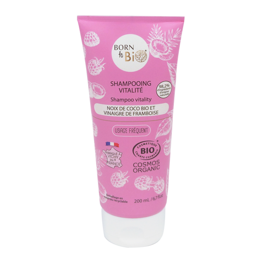 Coconut shampoo and raspberry vinegar - Certified organic